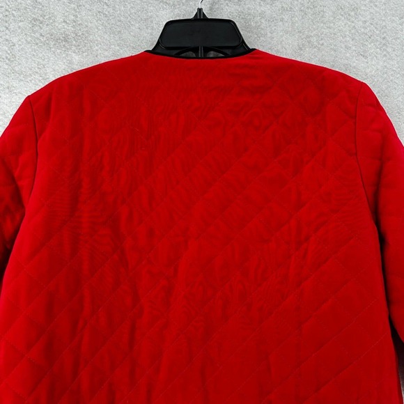 Susan‎ Graver Style Womens MEDIUM Jacket Red Quilted Frog Closure Chinese - Picture 8 of 13
